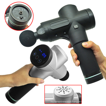 New product home us high vibration portable sliver black powerful led muscle massage gun